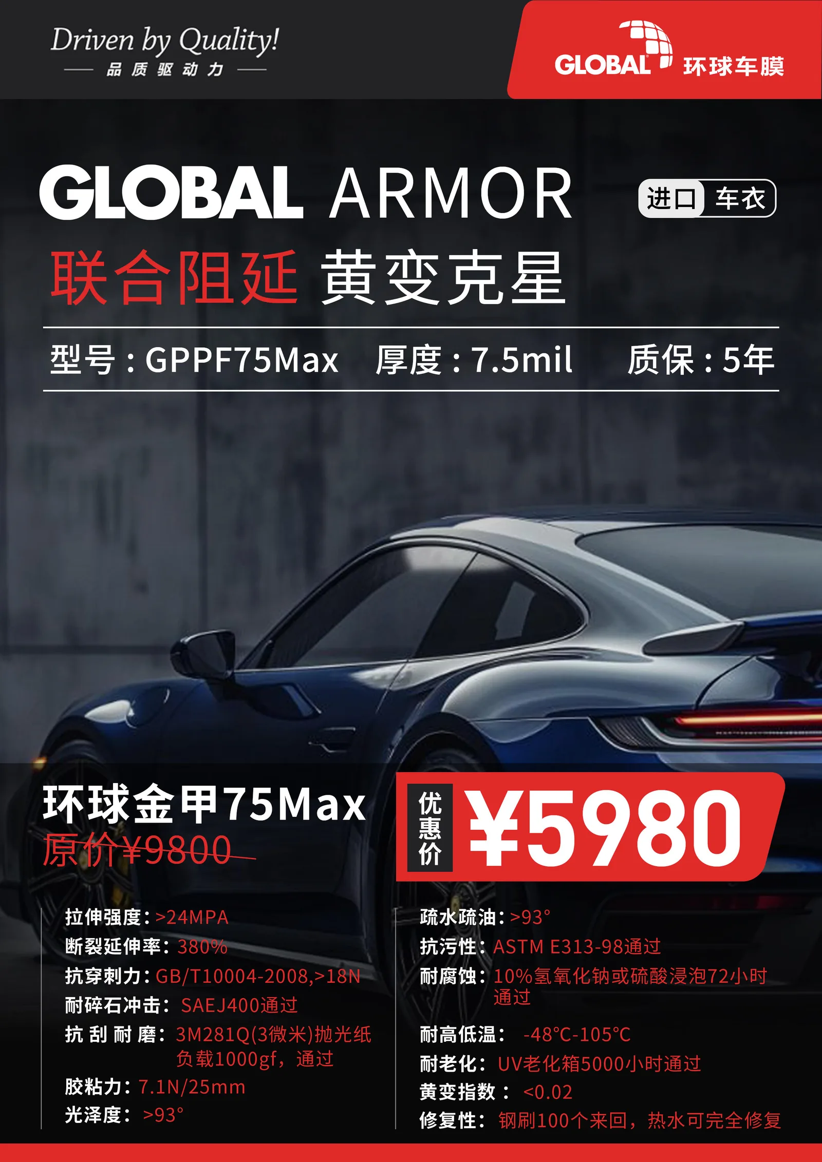 环球金甲75Max漆面保护膜活动价格